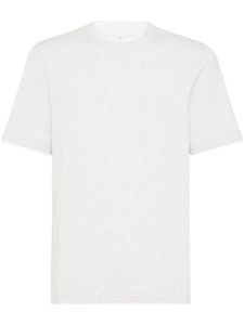 Brunello Cucinelli t-shirt en coton à design chiné - Blanc