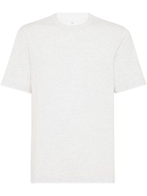 Brunello Cucinelli t-shirt en coton à design chiné - Blanc