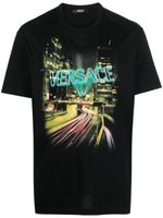 Versace t-shirt en coton à logo imprimé - Noir