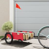 Fietstrailer oxford stof en ijzer rood - thumbnail