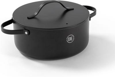BE Living Braadpan met deksel ø 24 cm - keramische anti-aanbaklaag - geschikt voor alle warmtebronnen - zwart