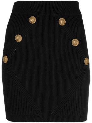 Balmain minijupe à boutons embossés - Noir