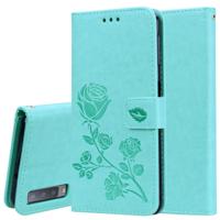 Rose reliëf horizontaal flip PU lederen Case voor de Samsung Galaxy A7 (2018), met houder & kaartsleuven & Wallet(Green)