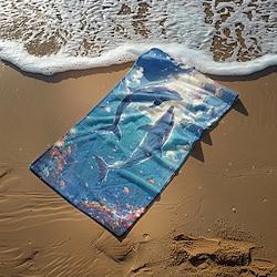 strandlaken comfortabele dekens liefde zee serie badhanddoek groot 3D-printpatroon handdoek badhanddoek strandlaken deken klassiek 100% microvezel Lightinthebox
