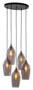 Light & Living Hanglamp Lukaro 5-lamps - Smoke/Antiek Brons