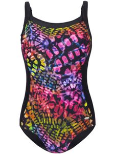 Badpak met uni stroken bij de afgeronde hals Van Susa multicolour