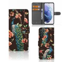 Samsung Galaxy S22 Plus | Telefoonhoesje | Met pasjeshouder | Pauw met Bloemen