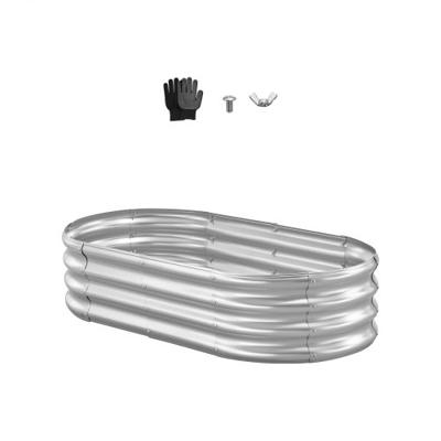 VEVOR Verhoogd Tuinbed, Metaal, 1200x600x290 mm, Plantbed, Groentebed, Plantenbak met Open Bodem & Afgeronde Randen, Bloembed, Kruidenbed, Ideaal voor Groenten, Bloemen, Kruiden & Vetplanten, Ovaal