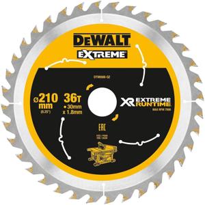 DeWALT Cirkelzaagblad voor Hout | Extreme Runtime | Ø 210mm Asgat 30mm 36T - DT99566-QZ