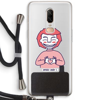 Hartje: OnePlus 6 Transparant Hoesje met koord