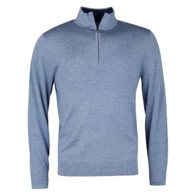 Herentrui Loyton Merino Half Zip Denim Blue