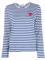 Comme Des Garçons Play t-shirt rayé à patch cœur - Blanc - thumbnail