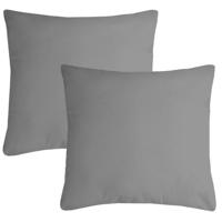 Stof Textile sierkussen Nelson - 2x - grijs - 60 x 60 cm - bank kussens - polyester