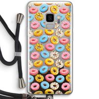 Pink donuts: Samsung Galaxy S9 Transparant Hoesje met koord