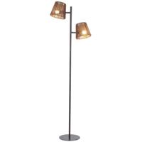 Vloerlamp Daan bruin 2 lichts 160cm