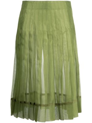 KHAITE jupe mi-longue à design plissé - Vert