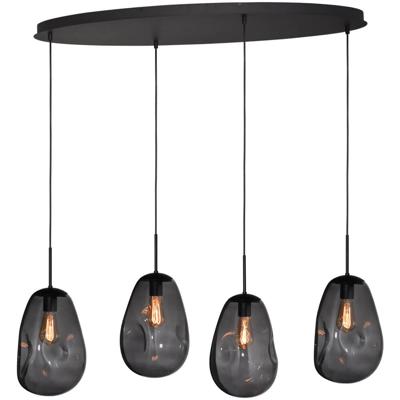 Masterlight HanglampLava Oval 4x smoke glas Ø 22,5cm - 2764-05-100-40-40560