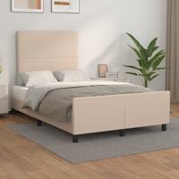 Bedframe met hoofdbord kunstleer cappuccinokleurig 120x200 cm