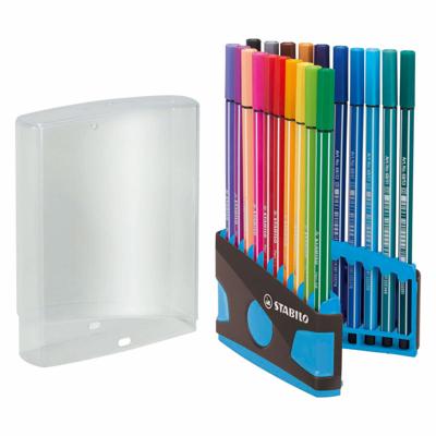 Stabilo pen 68 colorparade antraciet/lichtblauw, 20st.