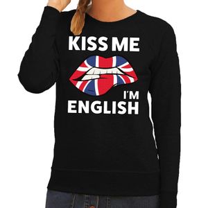 Kiss me I am English zwarte trui voor dames 2XL  -