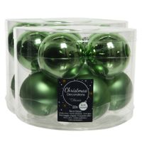 30x stuks glazen kerstballen groen 6 cm mat/glans - thumbnail