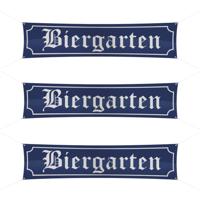 Oktoberfest Spandoek banner Biergarten - 3x - 180 x 40 cm - bierfeest versiering - straatnaambord