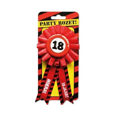 Paperdream 18 jaar rozet - leeftijd badge - 18e verjaardag - rood - feestartikelen Paperdream 18 jaar rozet - leeftijd badge - 18e verjaardag - rood - feestartikelen