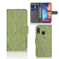 Samsung Galaxy A20e | Book Style Case | Green Wood