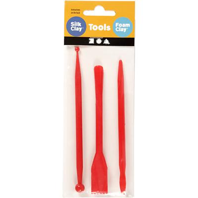 Creativ Company Boetseergereedschap rood, 3st.