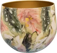 TS Collection bloempot mystery metaal 21x17cm monstera