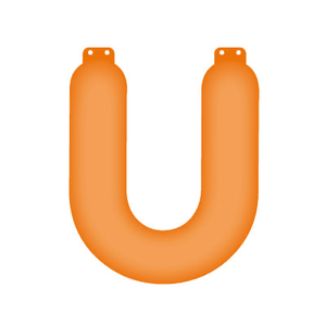 Oranje opblaasbare letter U