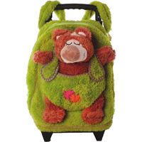 Rugzaktrolley kinderkoffer - pluche beer knuffel - kunststof/polyester - 35 x 25 x 13 cm - thumbnail