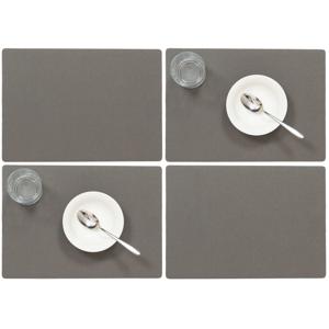 Wicotex luxe Placemats Plain - Set van 4x stuks - donkergrijs - 43 x 30 cm - Met anti slip laag - Te