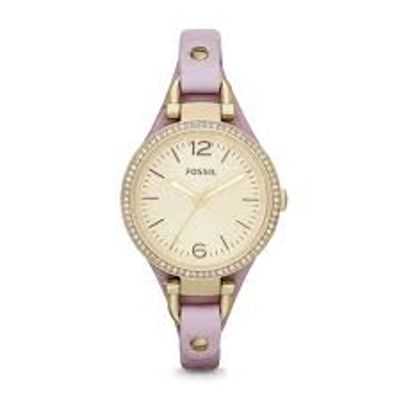 Horlogeband Fossil ES3469 / GEORGIA Onderliggend Leder Roze 8mm