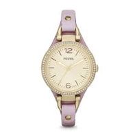 Horlogeband Fossil ES3469 / GEORGIA Onderliggend Leder Roze 8mm