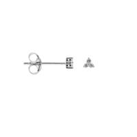 Karma Oorbellen Zirconia Mini Triple Flower | Zilver