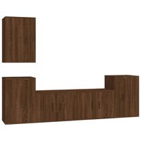 The Living Store Televisiekastenset Trendy Bruineiken - 2x 57x34.5x40cm - 3x 40x34.5x60cm