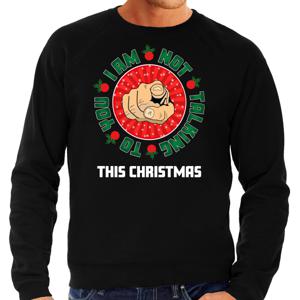 Foute Kersttrui/sweater voor heren - i am not talking to you - zwart - kerstfeest