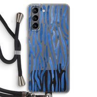 Blauwe nerven: Samsung Galaxy S21 Transparant Hoesje met koord