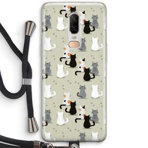 Katten: OnePlus 6 Transparant Hoesje met koord