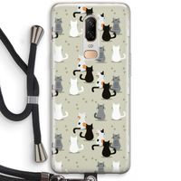 Katten: OnePlus 6 Transparant Hoesje met koord
