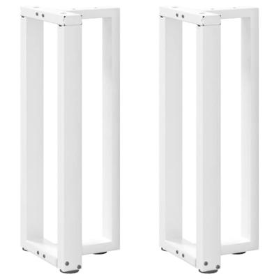Console tafelpoten 2 st T-vormig 25x28x(72-73) cm staal wit
