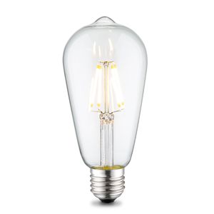 Edison Vintage LED filament lichtbron Drop - Helder - ST64 Deco - Retro LED lamp - 6.4/6.4/14cm - geschikt voor E27 fitting - Dimbaar - 4W 440lm 3000K - warm wit licht