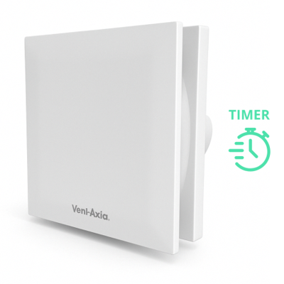 Moderne Badkamerventilator Vent-Axia Mute - Ø 100 mm - Met Timer
