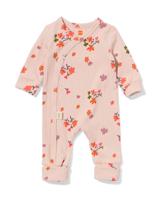 HEMA Newborn meegroei boxpakje LENZING™ ECOVERO™ rib bloemen lichtroze (lichtroze)