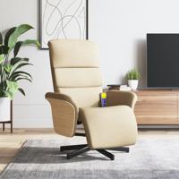 Fauteuil verstelbaar met voetensteun stof crmekleurig