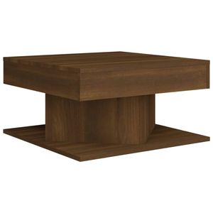 The Living Store Salontafel Trendy Bruineiken - 57 x 57 x 30 cm - Hoogwaardig bewerkt hout