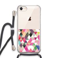 Gekleurde driehoekjes: iPhone 8 Transparant Hoesje met koord