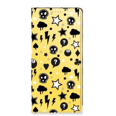 Mobiel BookCase OPPO A54 5G | A74 5G | A93 5G Punk Geel Mobiel BookCase OPPO A54 5G | A74 5G | A93 5G Punk Geel
