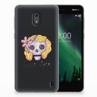 Silicone Back Case Nokia 2 Boho Skull Silicone Back Case Nokia 2 Boho Skull
